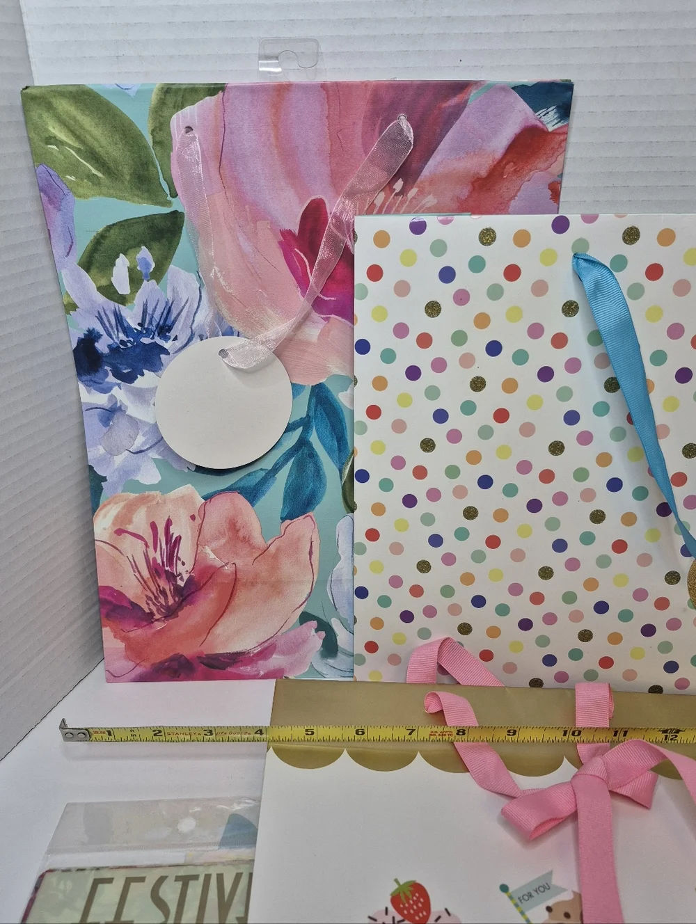 Floral Gift Bags and Tissue Wrapping Lot for Any Occaision and one Birthday